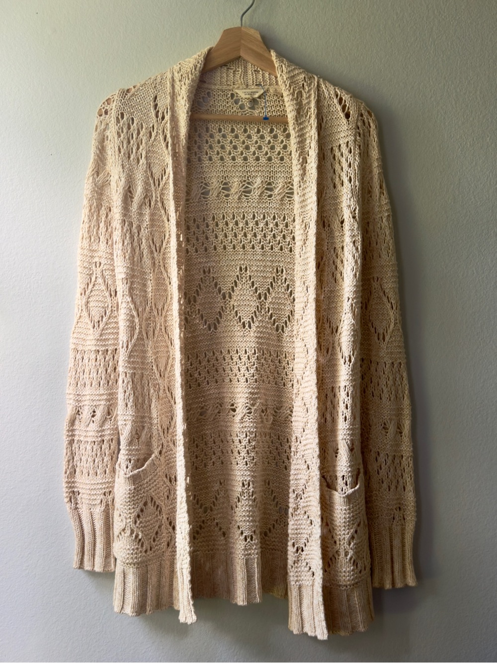 Lucky Brand Open-Knit Cream Cardigan